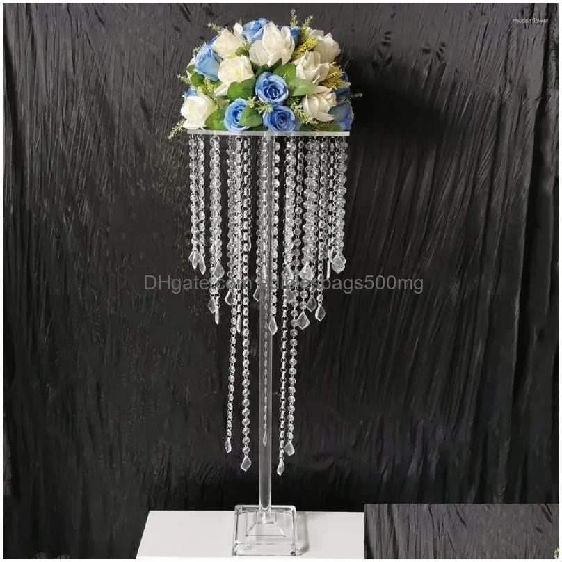 candle holders 5pcs 85cm tall acrylic crystal flower stand holder road leads wedding centerpiece party home el table decor