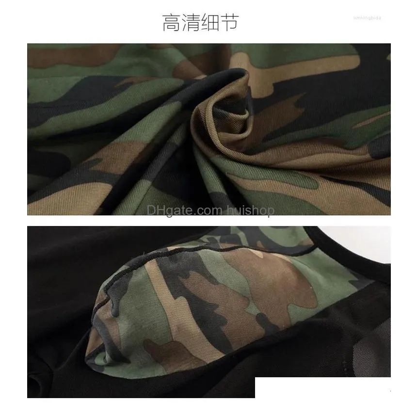 mens body shapers mesh breathable underwear camouflage transparent bodywear wrestling suit siamese panties buttons mens bodysuit