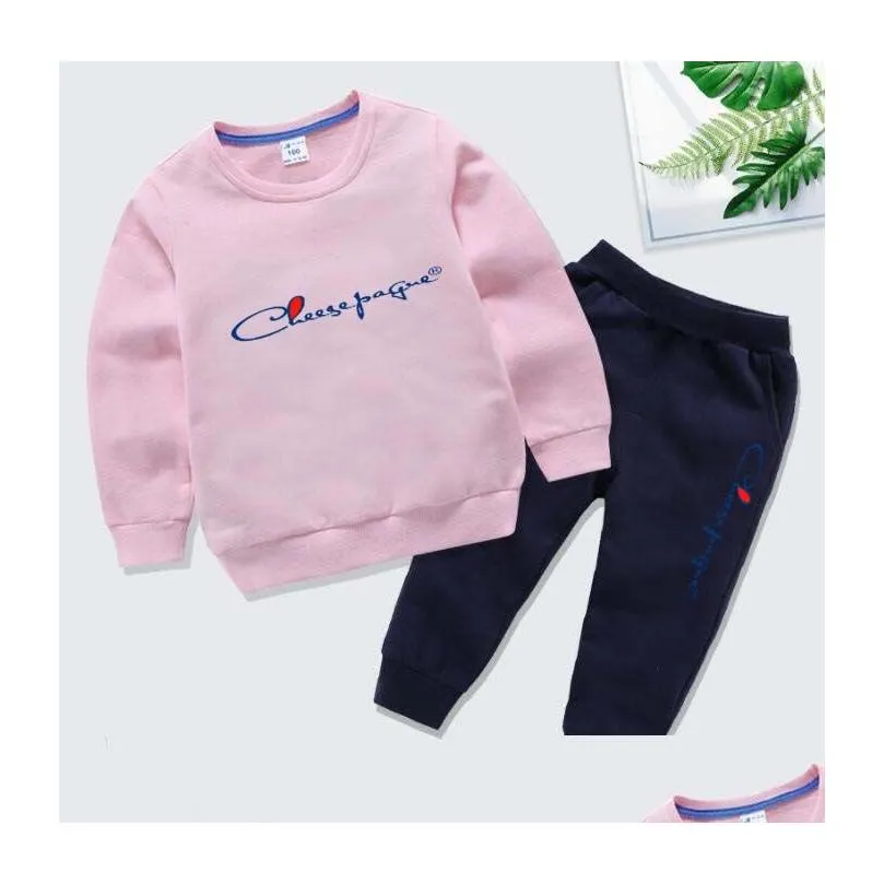 1-13years kids toddler boy clothes set fashion brand logo print long sleeve top with pants children baby autumn outfit suits