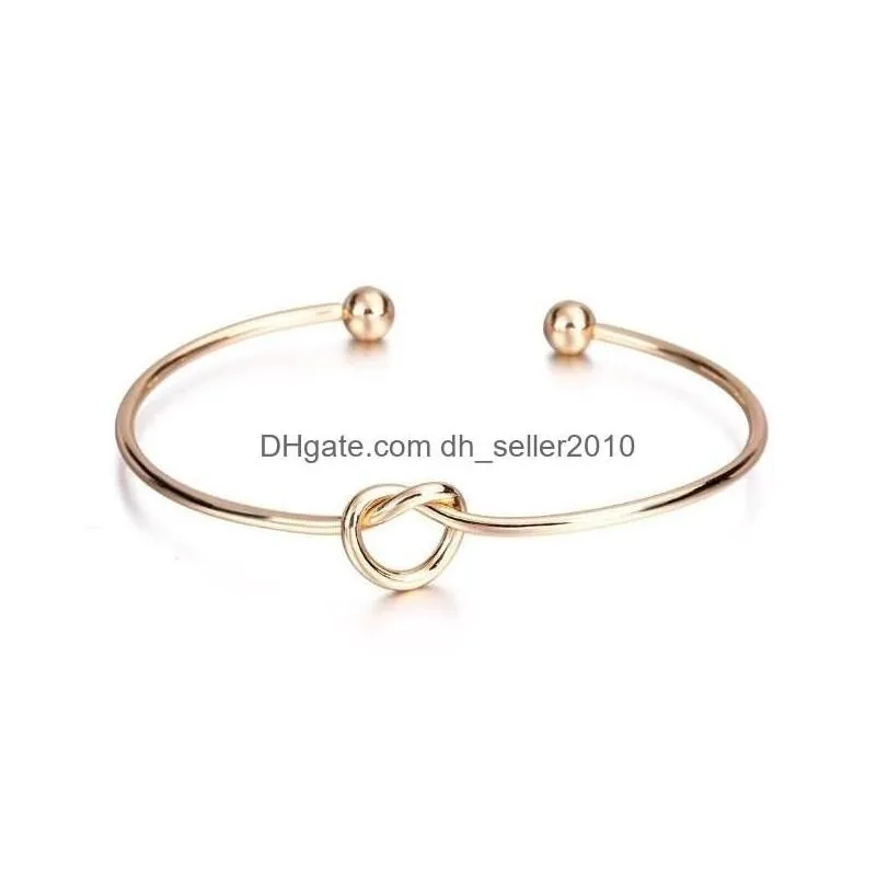 bangle love heart knotted bracelet adjustable open bracelets valentines day gift jewelry for women drop delivery dhdc0