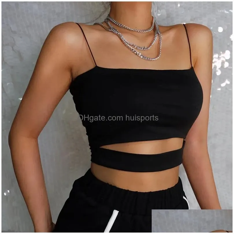 yoga outfit 2024 fashion sexy women summer casual sleeveless cut-out short tee shirt crop top vest strap tank blouse