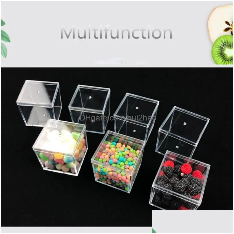 gift wrap 12pcs acrylic candy box goodie bags clear chocolate plastic wedding party favor packing pastry container jewelry