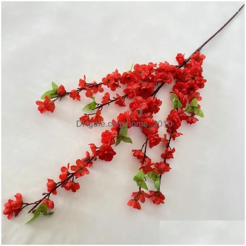 decorative flowers artificial flower silk 90 head big peach blossom branches for wedding arrangement accessories fake stems