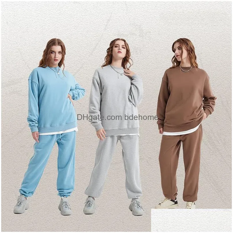 Yoga Outfit Al Yoga Slouchy Suit Sweatshirts Addsweatpants P Heavy Weight Crew Neck Plover Lovers Studio-To-Street Sweater Loose Jogge Dhwqt