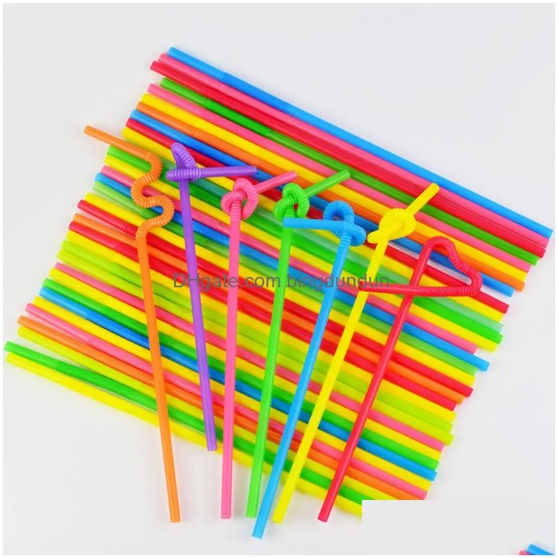 Drinking Straws 100Pcs Clear Drinking Pp Sts Tea Drinks Smoothies Thick Holiday Event Party Durable Drop Delivery Home Garden Kitchen, Dhi0E