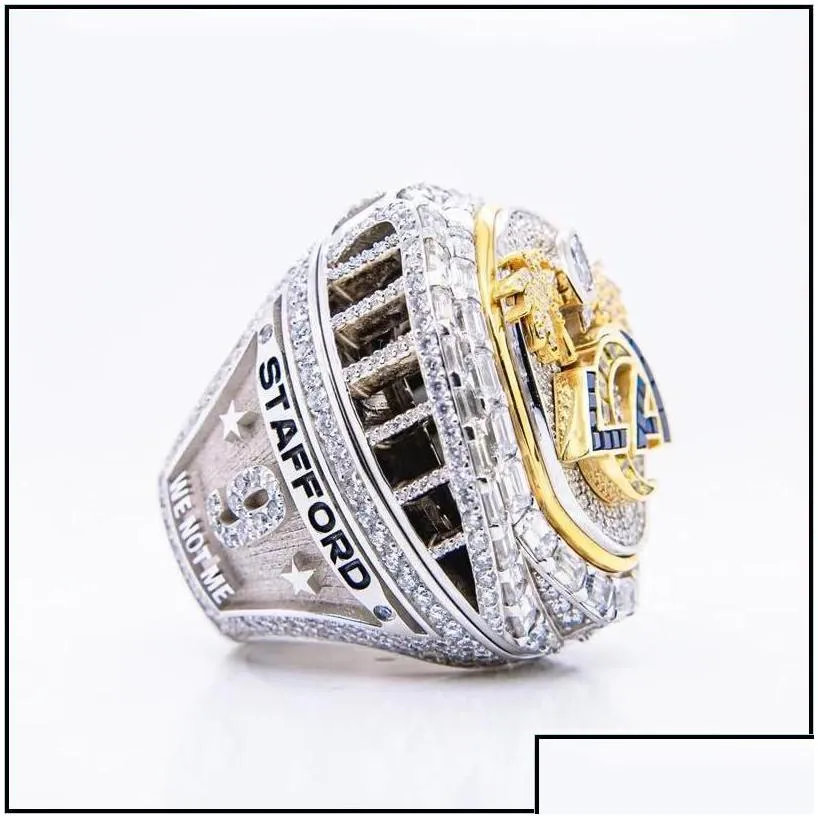 cluster rings high-end quality 9 players name ring stafford kupp donald 2021 2022 world series rams team championship with wooden disp