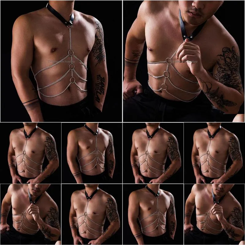 mens vests sexy wearable flirting conditioning props mens sexy body chain wear chain hollow sexy bondage flirting props body