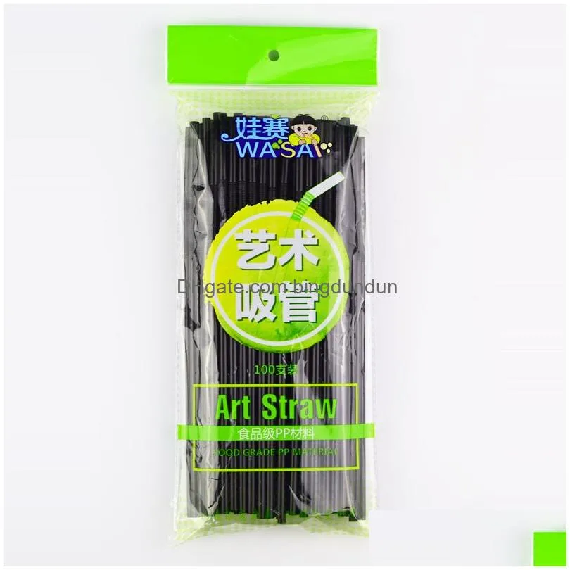 Drinking Straws 100Pcs Clear Drinking Pp Sts Tea Drinks Smoothies Thick Holiday Event Party Durable Drop Delivery Home Garden Kitchen, Dhi0E
