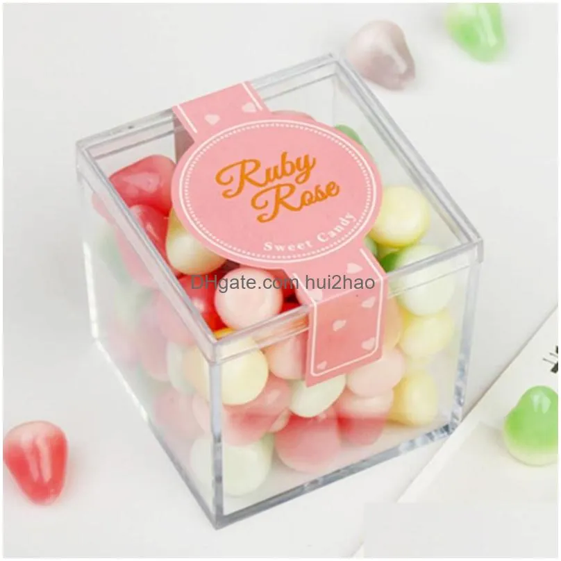 gift wrap 12pcs acrylic candy box goodie bags clear chocolate plastic wedding party favor packing pastry container jewelry