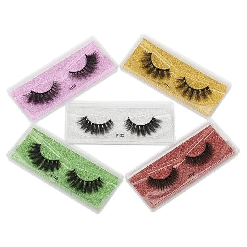 false eyelashes 3d mink lashes colorf eyelash packaging box in bk 10 style with mticolor base card handmade wholesale makeup eye las