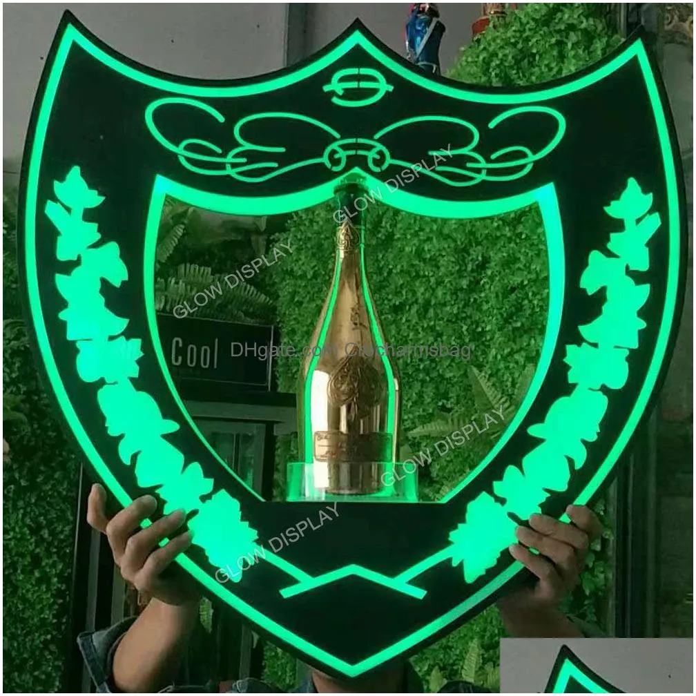 Other Event & Party Supplies Dom Perignon Champagne Bottle Presenter Led Shield Vip Service Glorifier Neon Sign For Dj Disco Events Pa Dhoxw