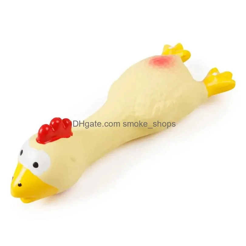 dog toys chews natural latex pet screaming chicken duck toy squeaker fun sound rubber training playing puppy chewing tooth clean