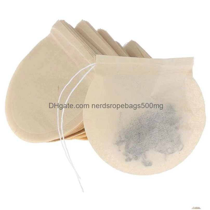 Coffee & Tea Tools 100 Pcs/Lot Tea Filter Bags Coffee Tools Drip Bag Disposable Strong Penetration Natural Unbleached Wood Pp Drop Del Dhl29