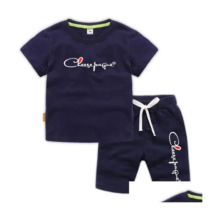 childrens sets summer suit clothes cotton new baby short sleeve shorts clothing boys clothes new girls baby summer casual set