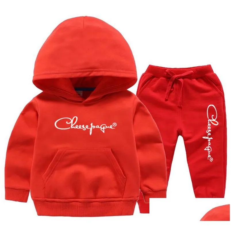 children clothing sets baby boys girls brand print hoodies sets casual style loose sweatpants spring tops sets childrens