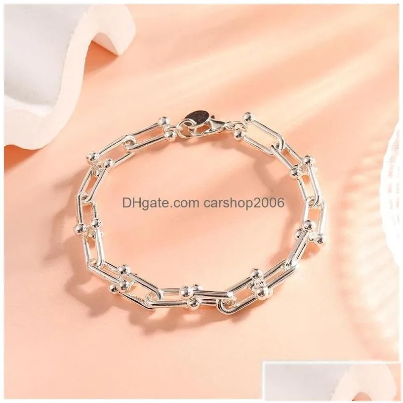 chain u bamboo knot style stainless steel bracelets women fashion jewelry christmas gift drop delivery dhb9q