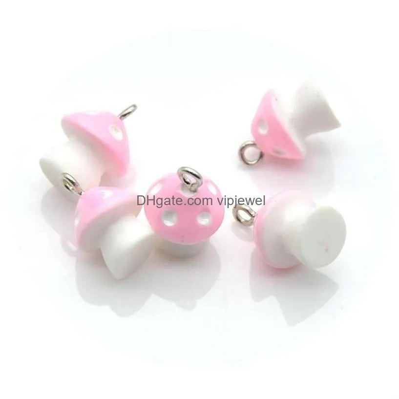 Charms Colorf Lovely Mushroom 12Mm Pendants Crafts Making Findings Handmade Jewelry Diy For Earrings Necklace Drop Delivery Component