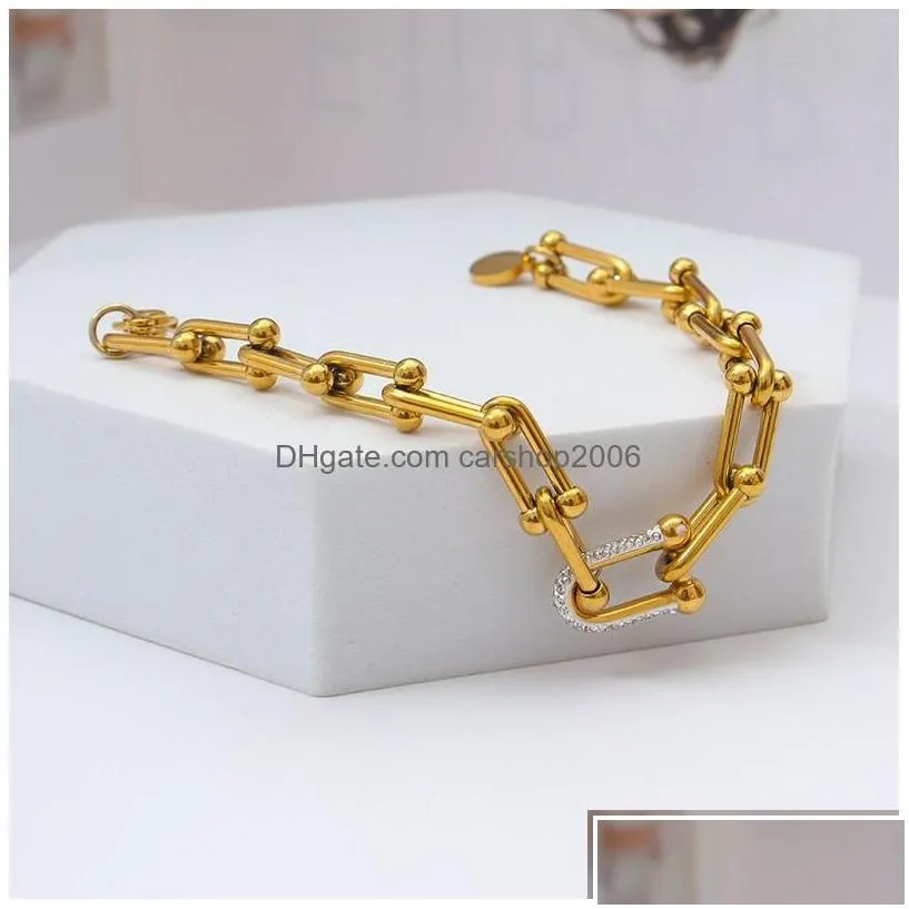 chain u bamboo knot style stainless steel bracelets women fashion jewelry christmas gift drop delivery dhb9q