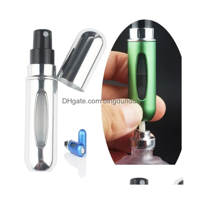 Other Building Supplies 5Ml Per Refill Bottle Portable Mini Refillable Spray Jar Scent Pump Empty Cosmetic Containers Atomizer For Tra Dhe0I