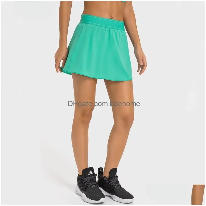 Yoga Outfit Al Yoga Match Point Tennis Skirt Anti Glare Mini Varsity Quick Drying Breathable Sport Shorts Weekend Jogging Sweatpants B Dhk0F