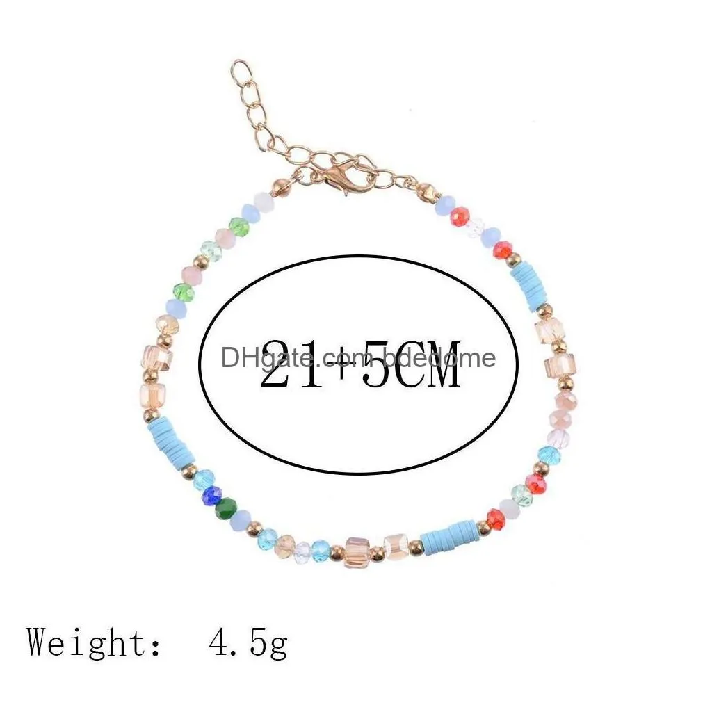 Anklets Fashion Personalized Contrast Color Bead For Women Sandals Foot Anklet Bracelet Bohemia Summer Beach Charm Jewelry Drop Delive