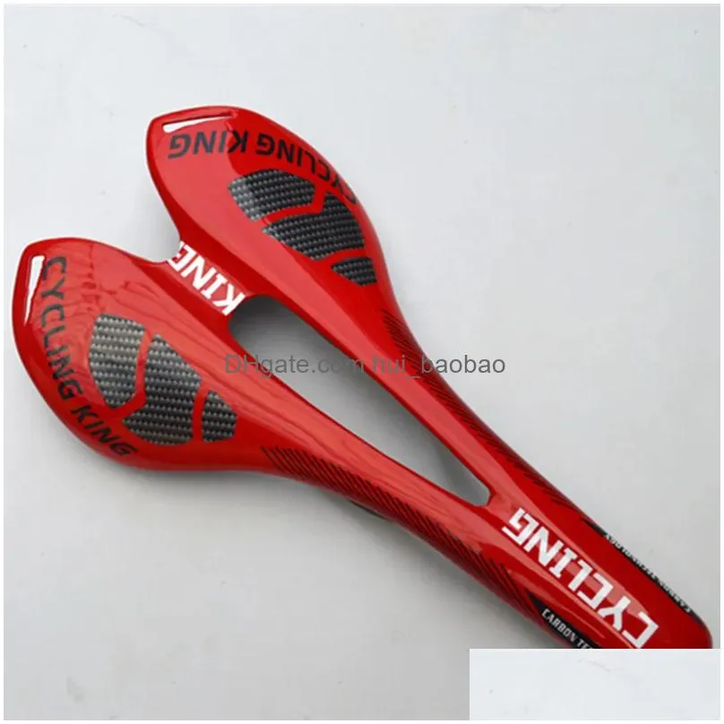 cycling saddle full carbon fiber mountain bike saddle road bicycle cushion red bike parts mtb 275x143mm