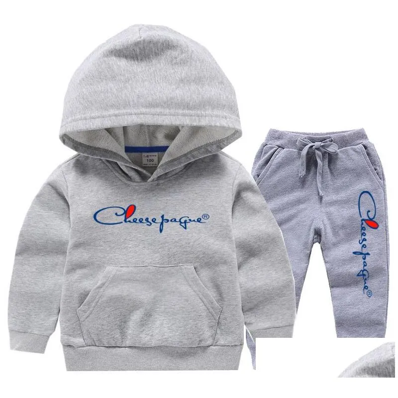 children clothing sets baby boys girls brand print hoodies sets casual style loose sweatpants spring tops sets childrens