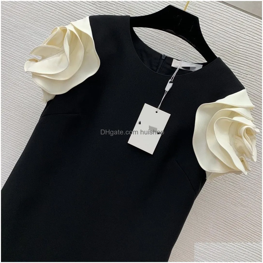 milan runway dress 2024 spring summer o neck short sleeve fashion designer dresses brand same style dress 1221-6