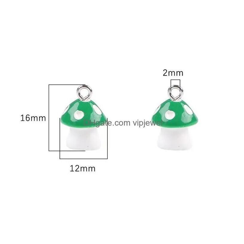 Charms Colorf Lovely Mushroom 12Mm Pendants Crafts Making Findings Handmade Jewelry Diy For Earrings Necklace Drop Delivery Component