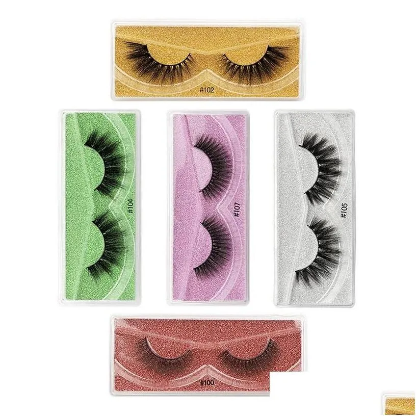 false eyelashes 3d mink lashes colorf eyelash packaging box in bk 10 style with mticolor base card handmade wholesale makeup eye las