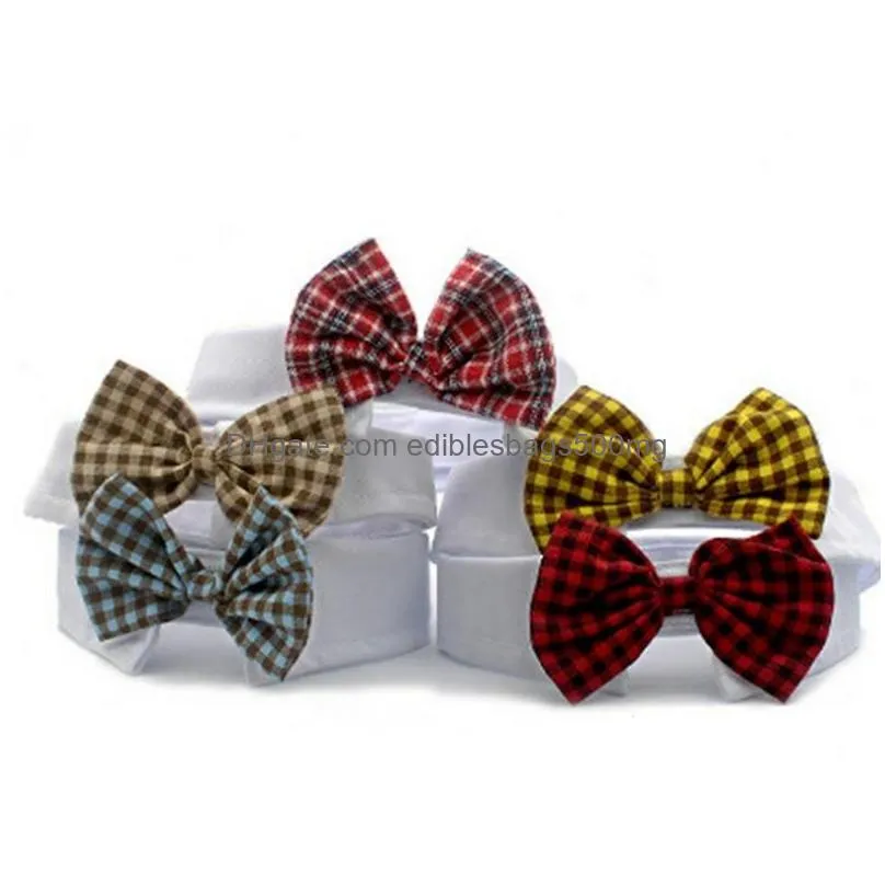 pet collar personality bow dog cat breathable small medium large adjustable cotton collars leads