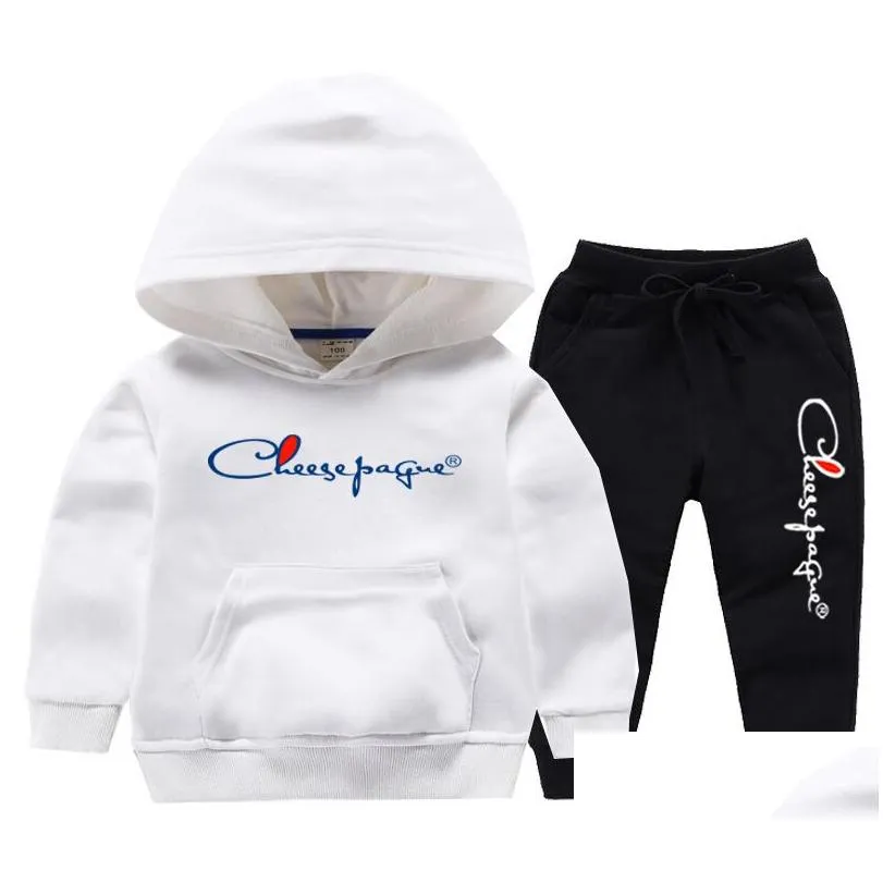 children clothing sets baby boys girls brand print hoodies sets casual style loose sweatpants spring tops sets childrens