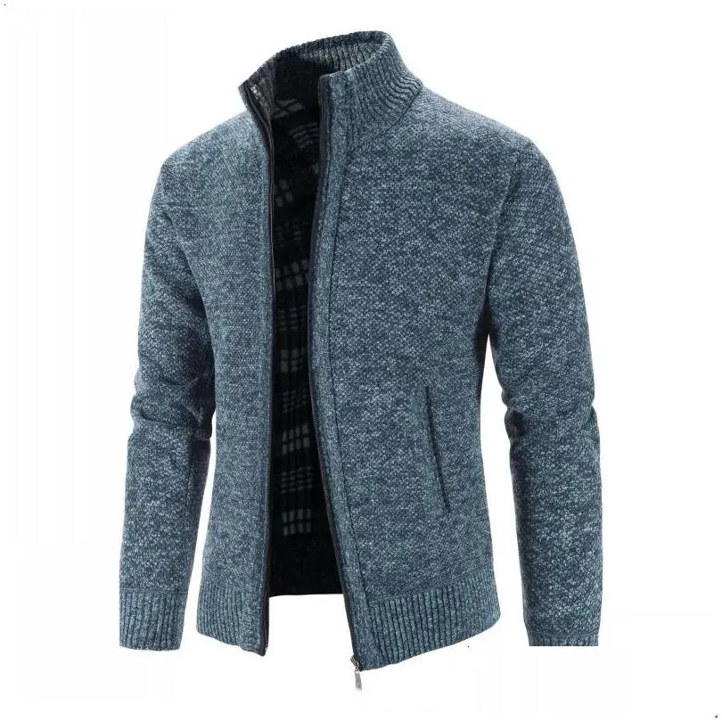 spring autumn knitted sweater men fashion slim fit cardigan causal sweaters coats solid single breasted men 240123