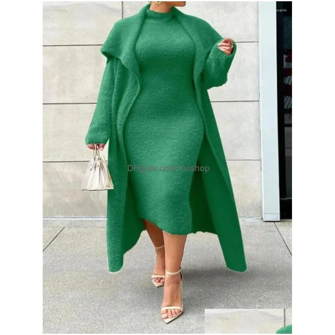 plus size dresses lw dress teddy plain bodycon set womens 2024 autumn winter warm sexy elegant cocktail evening party