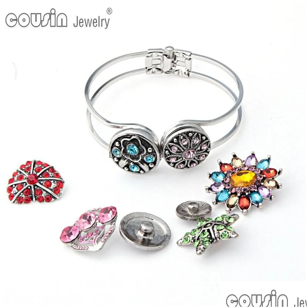 charm bracelets whole diy metal charms bracelet bangle 18mm ginger snap button jewelry fit interchangeable button1294211 drop delivery