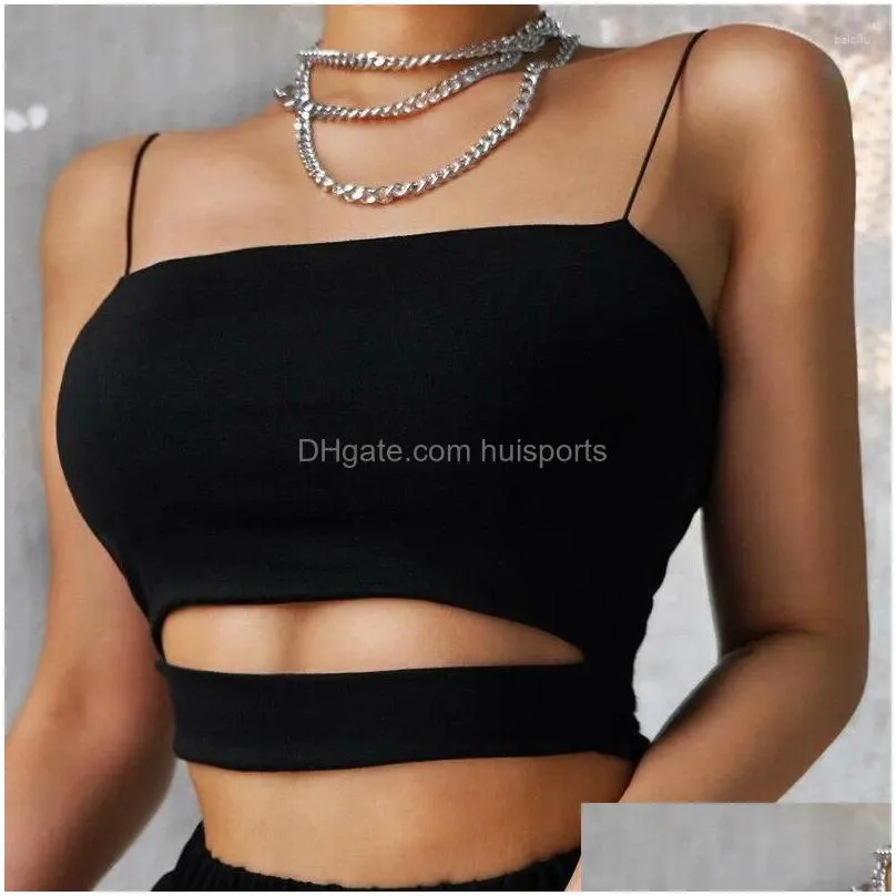 yoga outfit 2024 fashion sexy women summer casual sleeveless cut-out short tee shirt crop top vest strap tank blouse