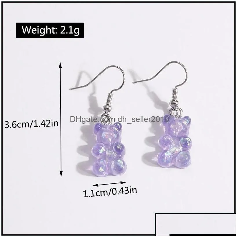 dangle chandelier fashion simple cute colorf acrylic animal bear dangle earrings for girls women children birthday gif dhseller2010