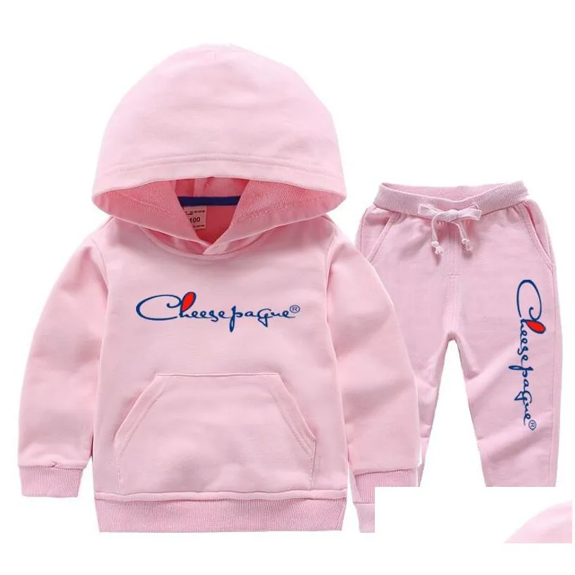 children clothing sets baby boys girls brand print hoodies sets casual style loose sweatpants spring tops sets childrens