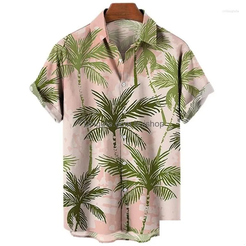 mens t shirts 2023 summer hawaii short sleeve 3d printed flower casual social shirt top evening vacation style tropical beach