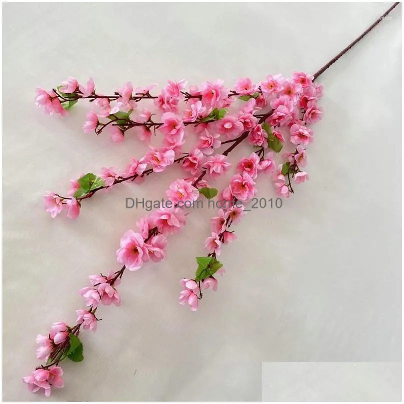 decorative flowers artificial flower silk 90 head big peach blossom branches for wedding arrangement accessories fake stems