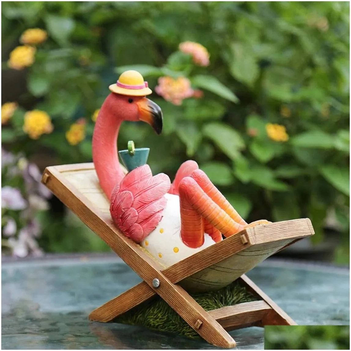 summer flamingos garden decor yard patio lawn funny fairy ornaments outside figurine home decorations