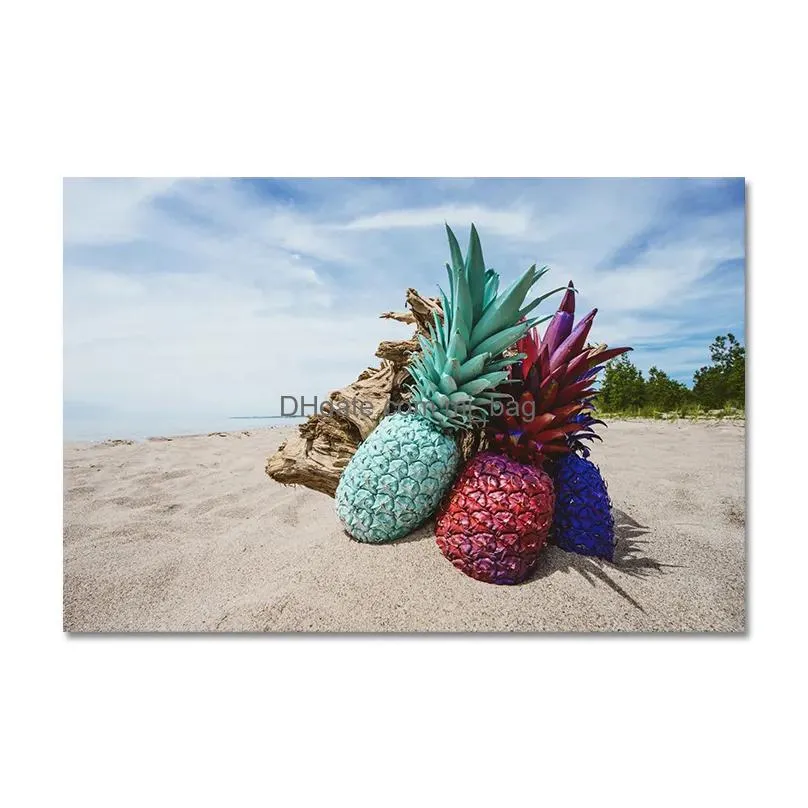 Paintings Kitchen Canvas Three Pineapples Painting Cuadros Scandinavian Posters And Prints Home Decor Wall Art Fruits Picture Living R Dhwsi