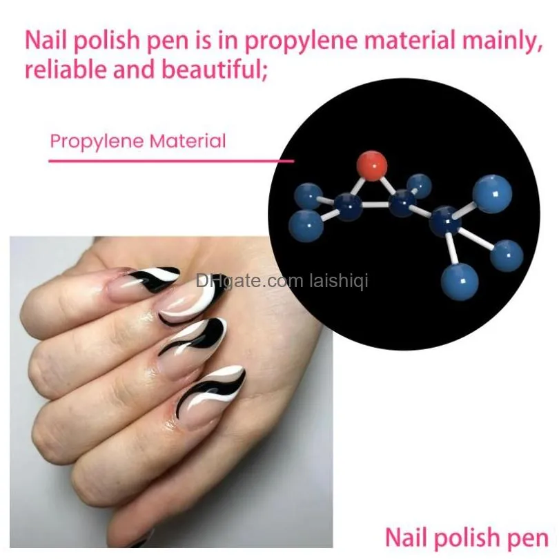 3d nail polish art pen nails art drawing painted dotting pen waterproof nail polish pens marker