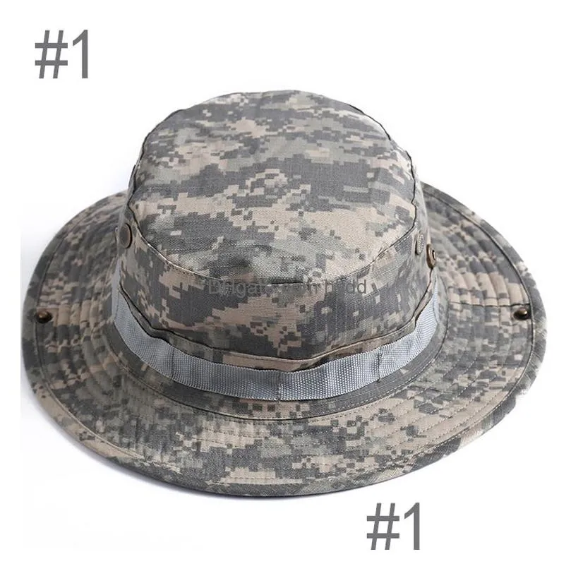 camouflage bucket hat sunhat hats foldable round edge outdoor caps mountain climbing hunting and fishing sunshade breathable travel camping hiking headwear