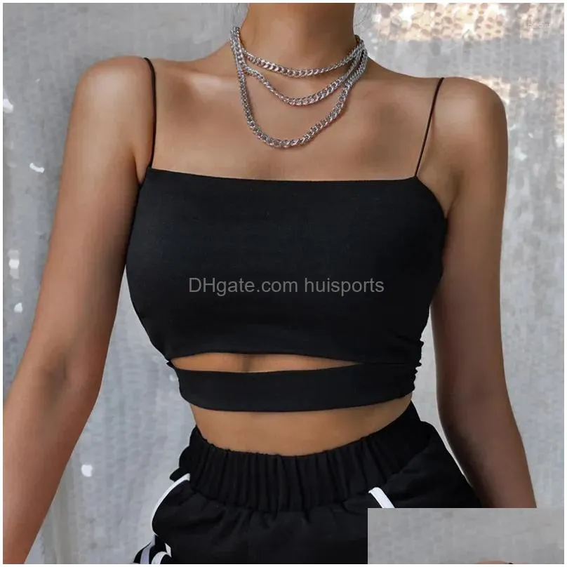 yoga outfit 2024 fashion sexy women summer casual sleeveless cut-out short tee shirt crop top vest strap tank blouse