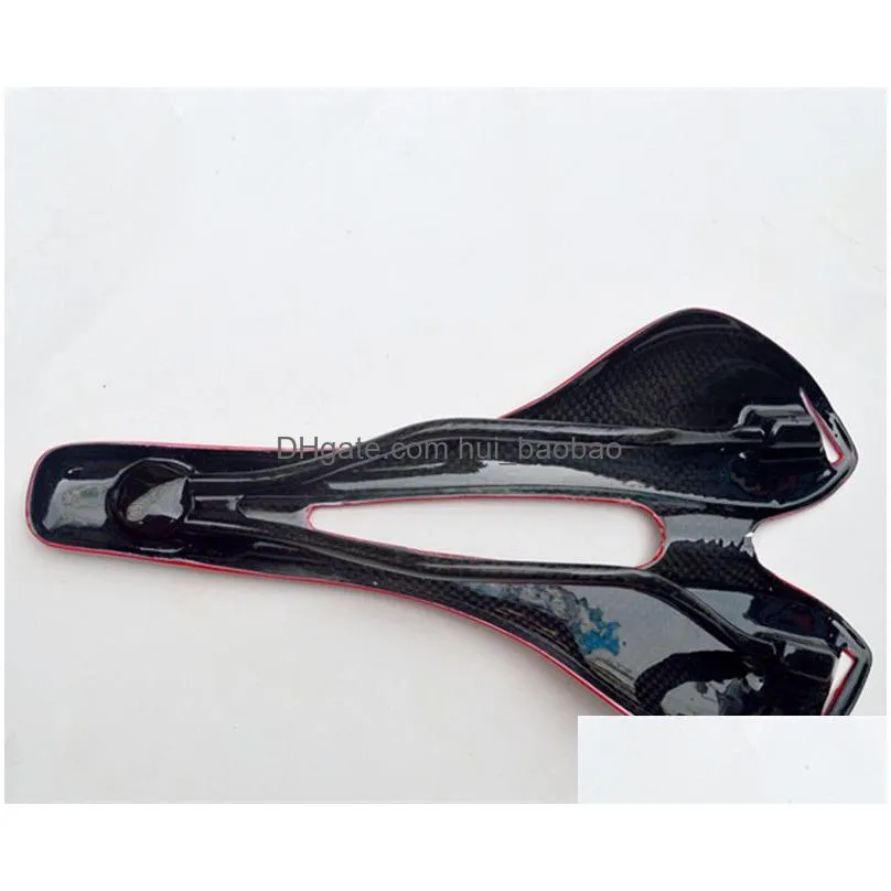 cycling saddle full carbon fiber mountain bike saddle road bicycle cushion red bike parts mtb 275x143mm