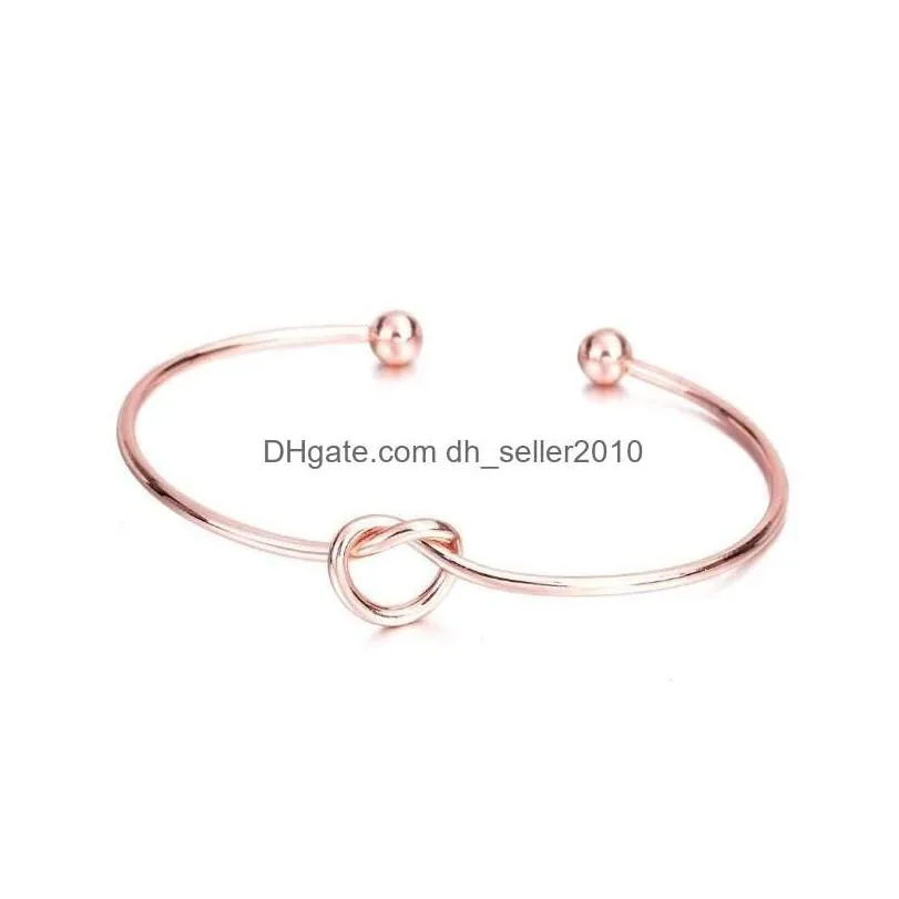 bangle love heart knotted bracelet adjustable open bracelets valentines day gift jewelry for women drop delivery dhdc0