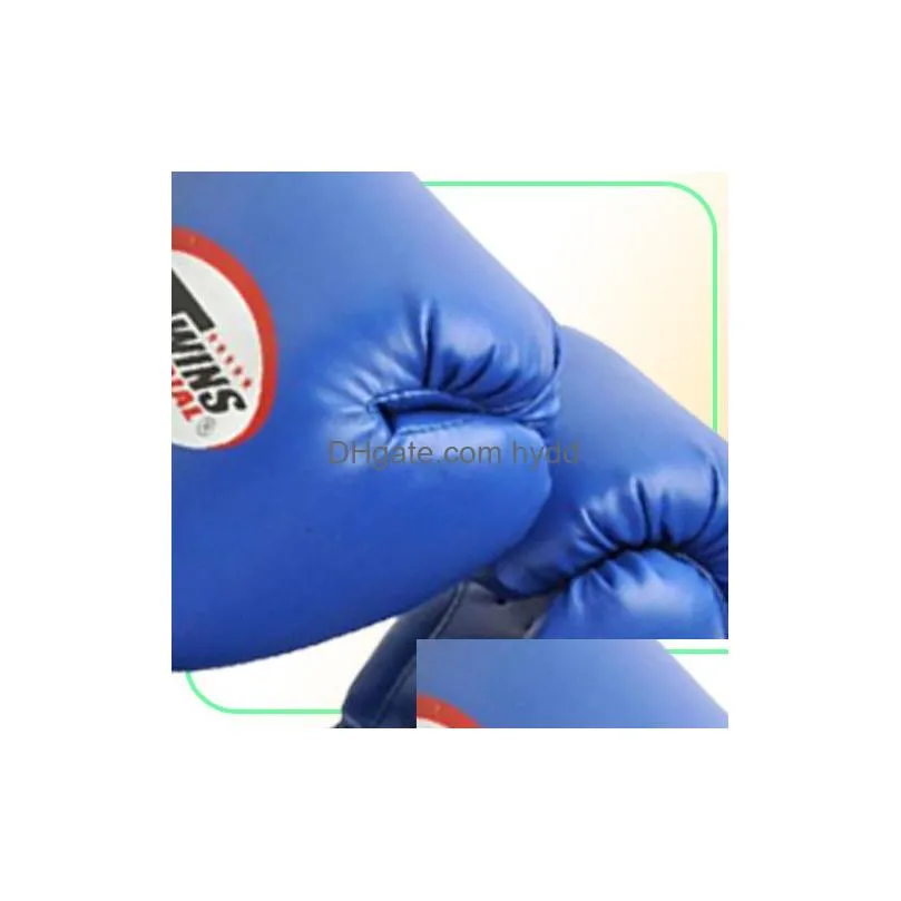 10 12 14 oz boxing gloves pu leather muay thai guantes de boxeo fight mma sandbag training glove for men women kids276r9459606