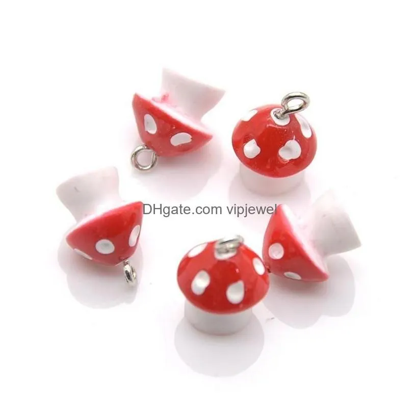 Charms Colorf Lovely Mushroom 12Mm Pendants Crafts Making Findings Handmade Jewelry Diy For Earrings Necklace Drop Delivery Component