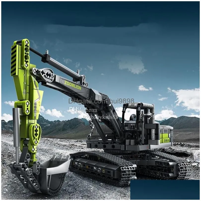 excavator toy 998pcs model kits toy truck construction toys model vehicle excavator brick building blocks model mini excavator machine toys for boy christmas